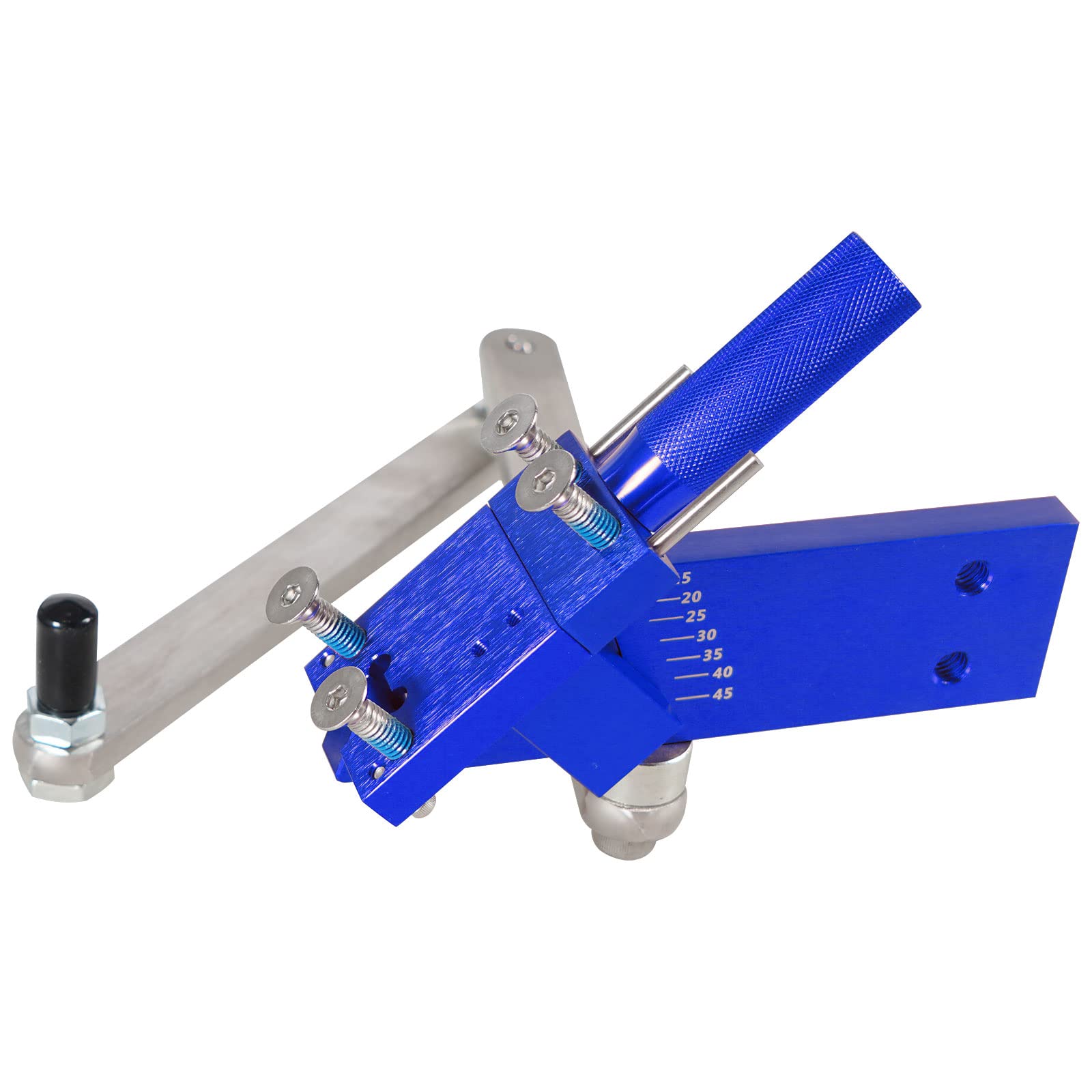 Afilador de cuchillas de cortacésped ajustable de 15 ° a 45 ° - Kit de herramientas de soporte de afilado ergonómico para cuchillas de cortacésped profesionales - Azul