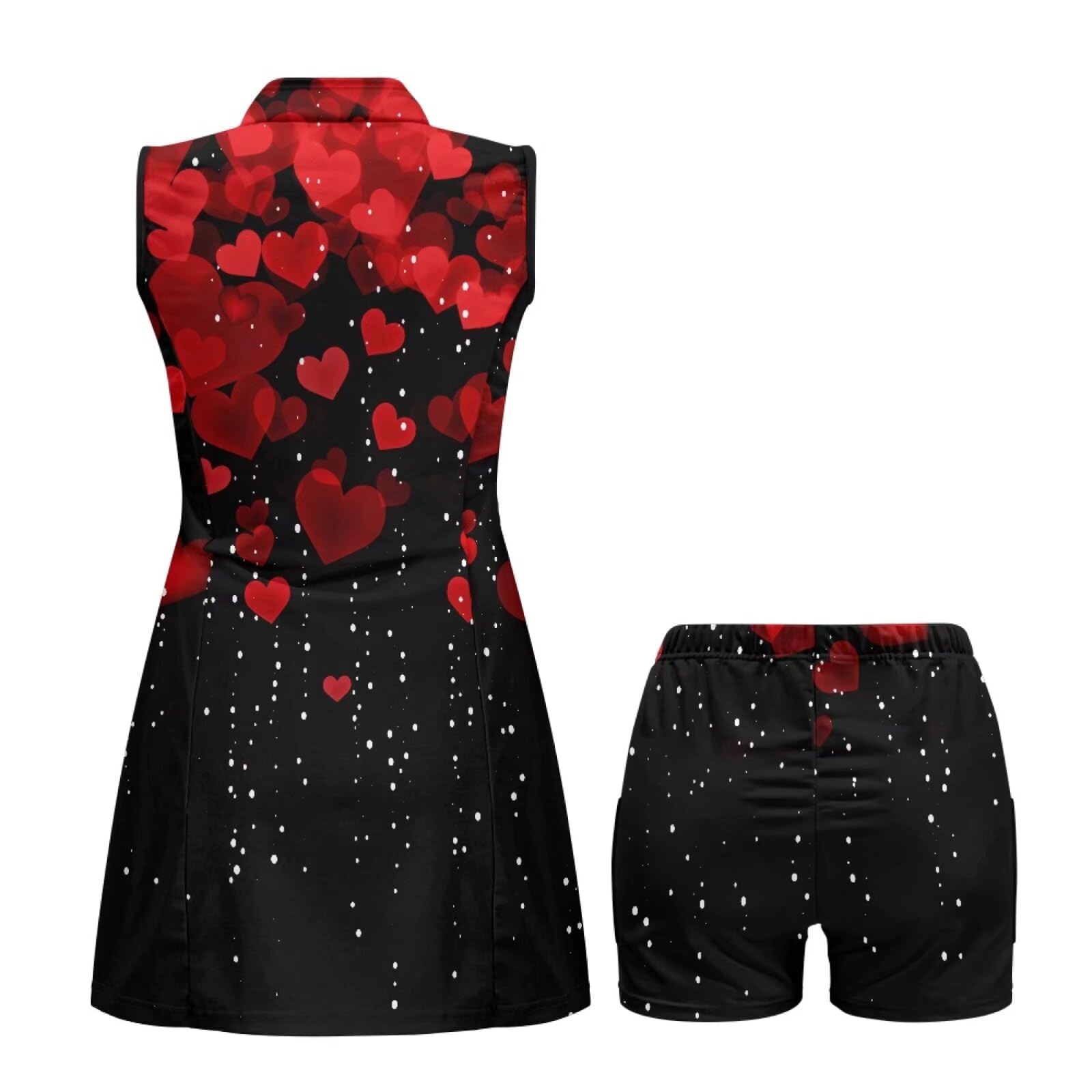 Belidome Vestido de tenis para mujer, vestidos de golf con pantalones cortos integrados, media cremallera, juego de 2 unidades