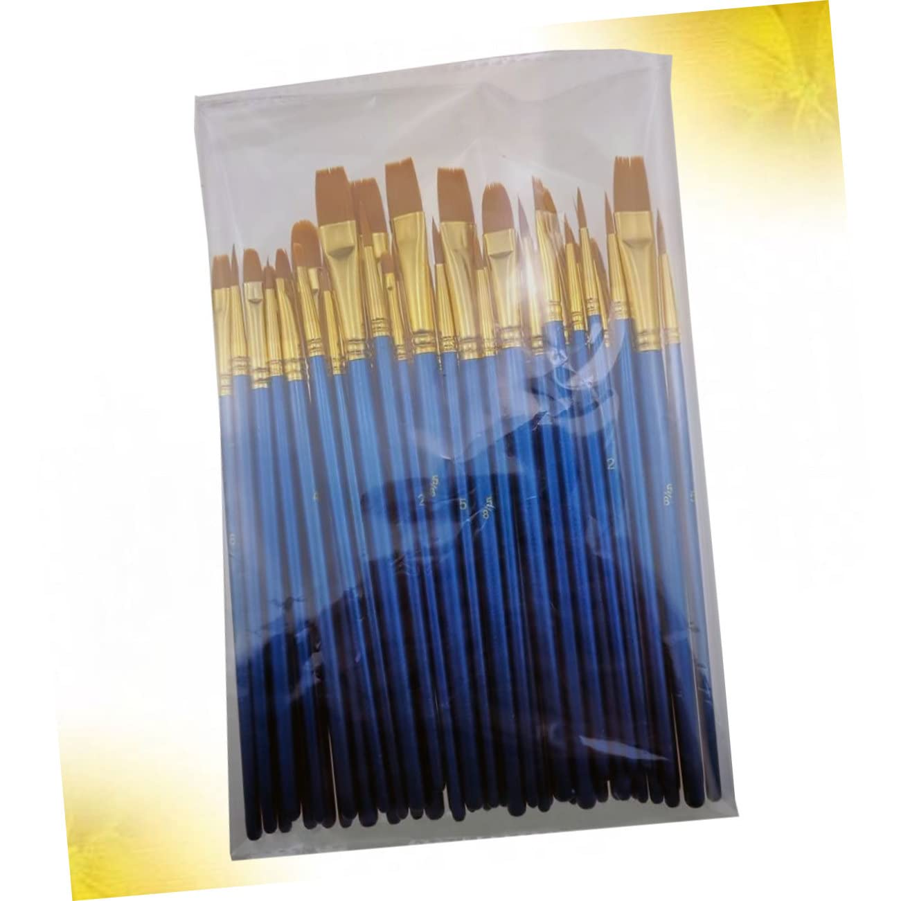 HOMSFOU 2 Sätze Teiliges Pinselset Für Malerei Farbige Flache Pinsel Elastischem Material Geeignet Für Aquarell Öl Für Schüler Künstler Und Reisende Blau 50 Stück * 2