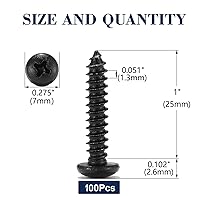 Vista 58 de Tornillo de madera #7 x 3/4 pulgadas, 100 unidades, 18-8 (304), cabeza de acero inoxidable, tornillos autorroscantes rápidos para paneles de yeso