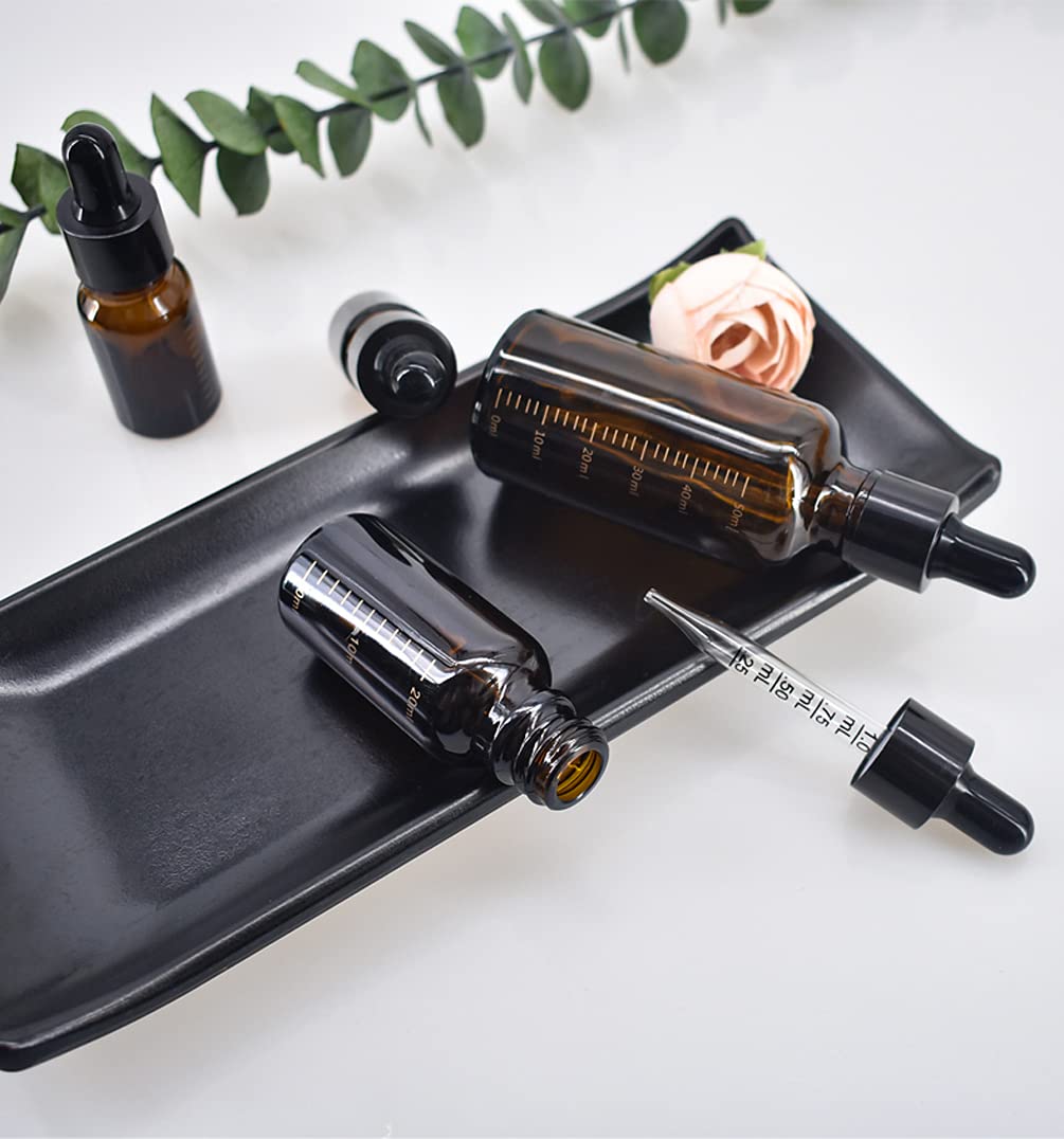 24 Pieza 50ml Marrón Cuentagota Botellas de Cristal con Pipeta Calibrado 50 ml Frasco Cuentagotas Cristal Botella de Vidrio Calibrada con Cuentagotas para Aceite Esencial Aromaterapia