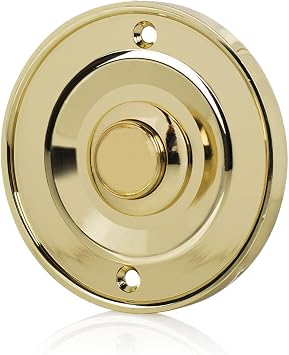 Byron DBW-21074 Door Bell Button - Flush-Mounted - Brass Effect