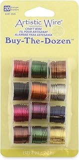 Artistic Wire, 20 Gauge Tarnish Resistant Colored Copper Craft Wire, Buy-The-Dozen, Assorted Colors, 3 yd, 12 spools