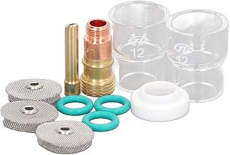 Acessórios para pistola de solda 11Pcs Tocha de solda Tig Copo de vidro Collet Lente de gás O-ring Conjunto de tampa frontal Equipamento de soldagem para tocha WP17 18 ou 26