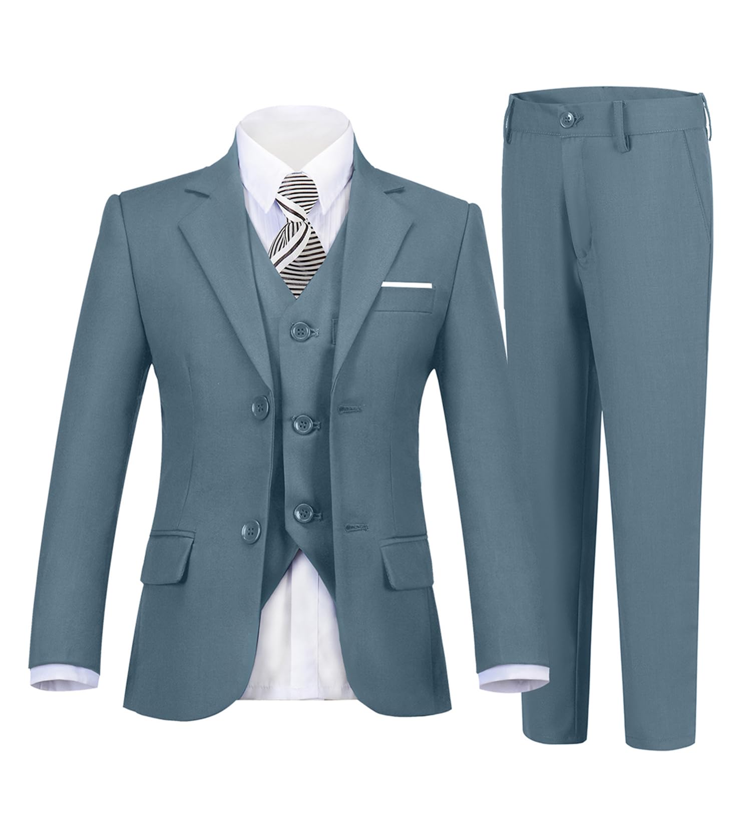 Boys Suits 5 Piece Formal Suit Set Slim Fit Formal Dress Clothes Ring Bearer Outfit for Kids