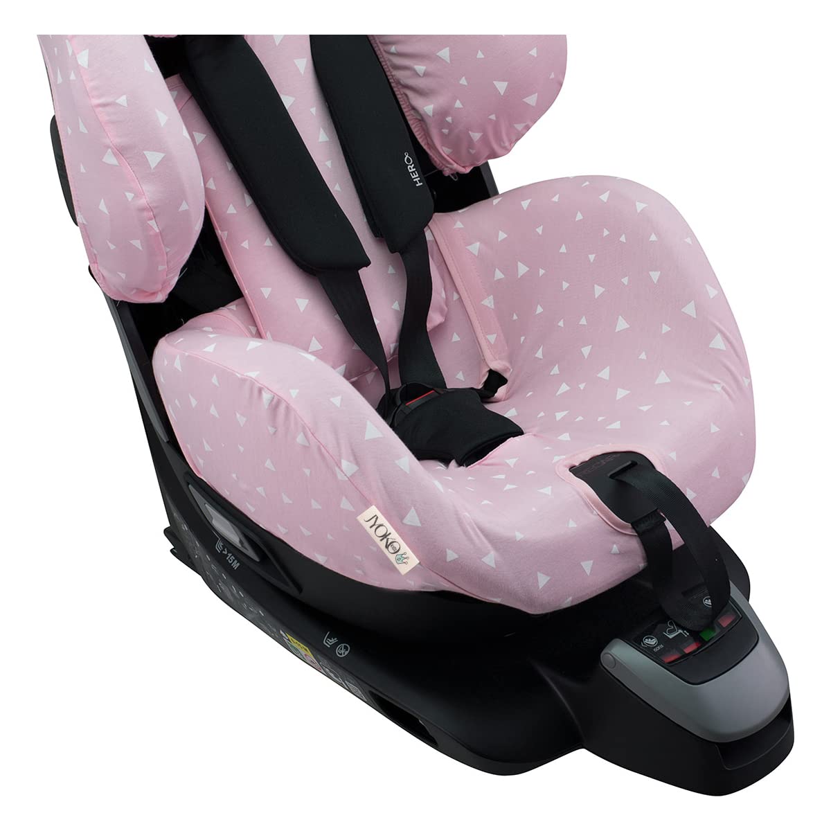 JYOKO KIDS Rivestimento per seggiolino auto in cotone compatibile con Recaro Zero e Recaro Optiafix (Pink Sparkles)