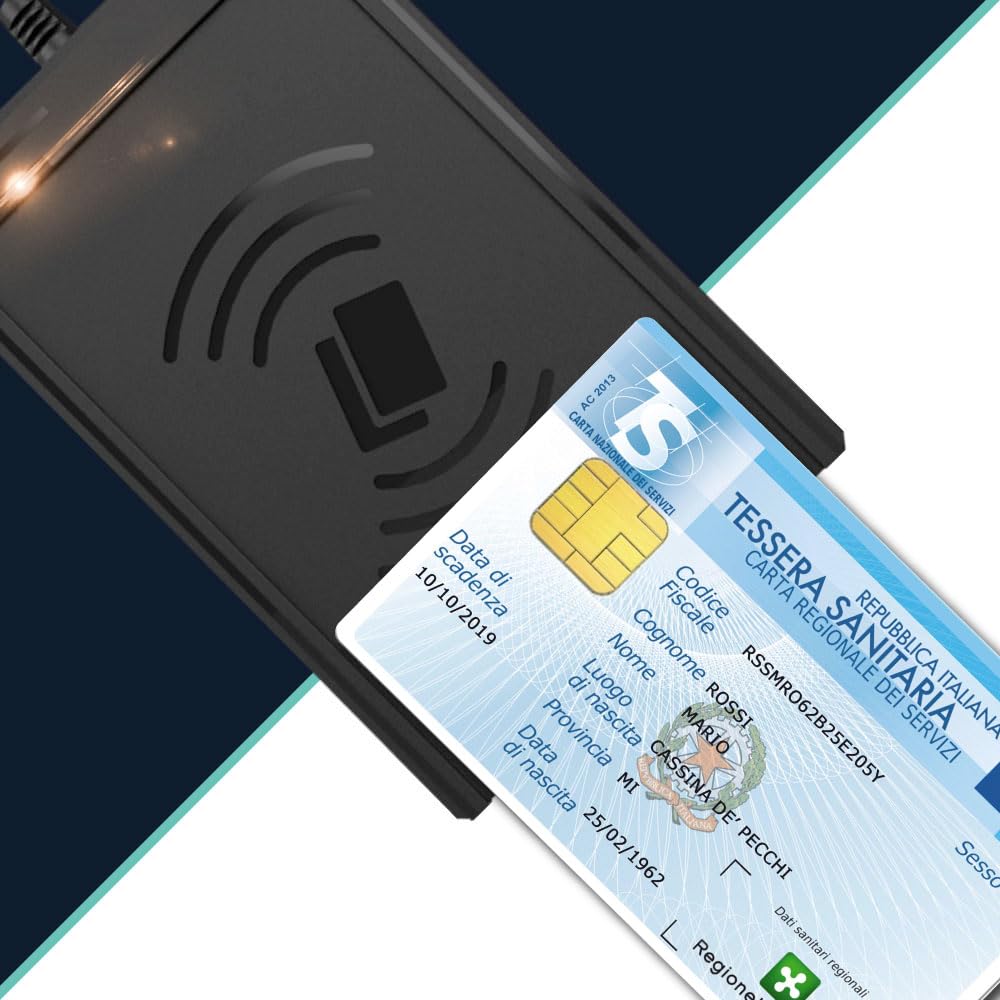Bit4id Lettore CIE 3.0 per Carta d'Identità Elettronica, Sanitaria e Contactless - MiniLector CIE Con Connessione USB, Compatibile Con Windows, Mac, Linux