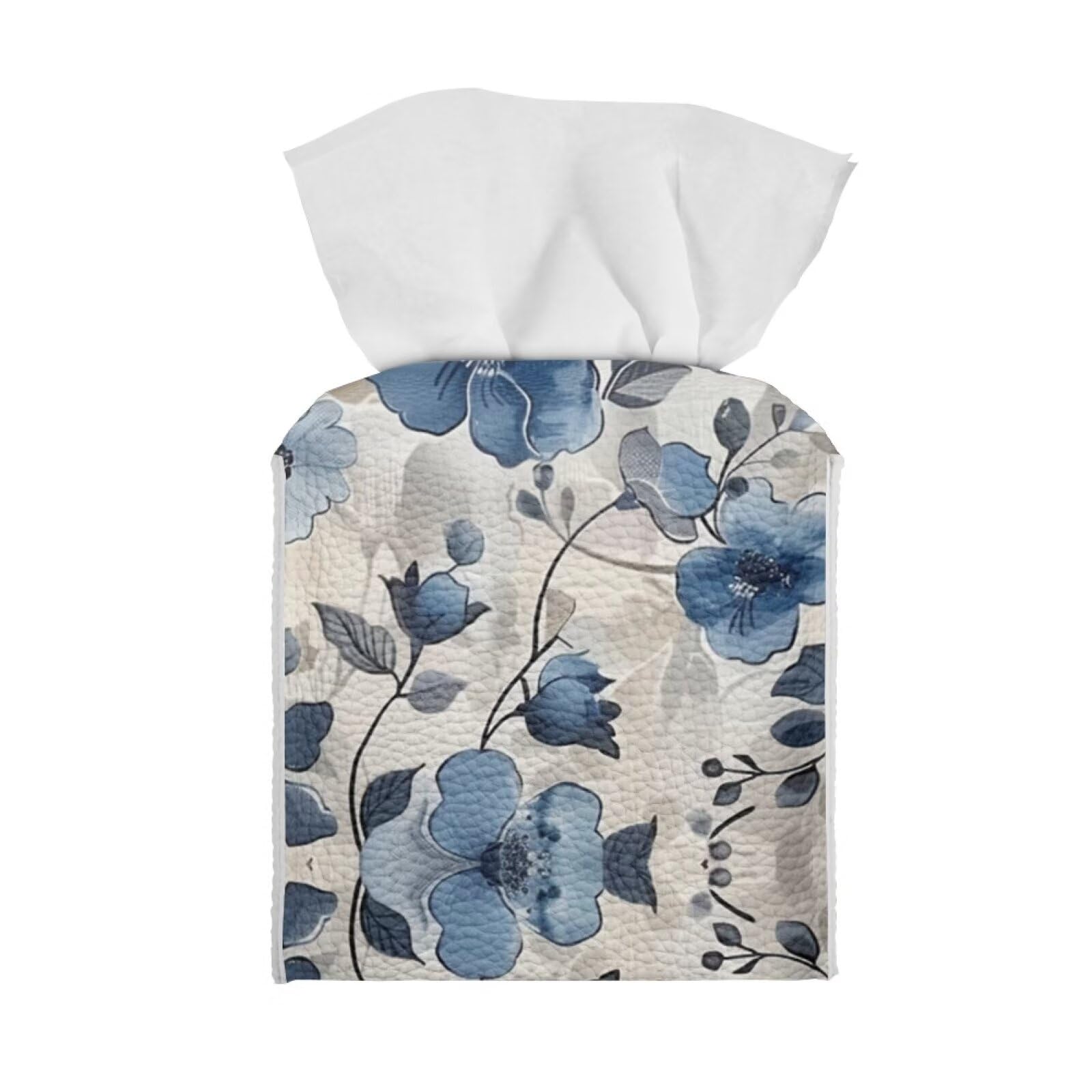 ZUXONGSY Floral Tissues Tissues Boxes Holder Leather Tissue Box Cover Square Tissue Box Holder Hotel Easy to Clean Tissue Box Container Car Bathroom