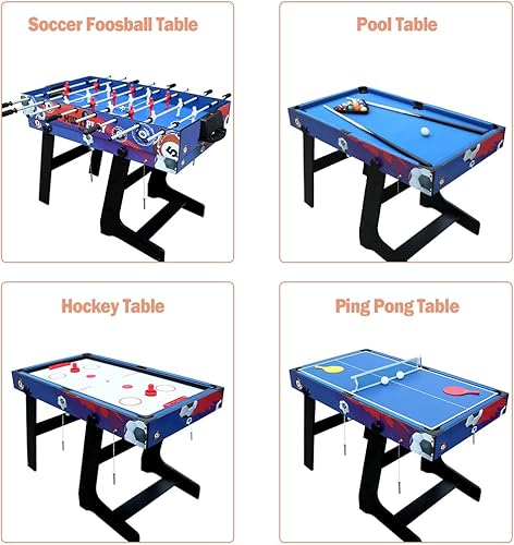 Miniatura 3 de IFOYO Mesa de juego combinada multifuncional 4 en 1 de 48 pulgadas, mesa de hockey, mesa de futbolín de fútbol, mesa de billar, mesa de tenis de