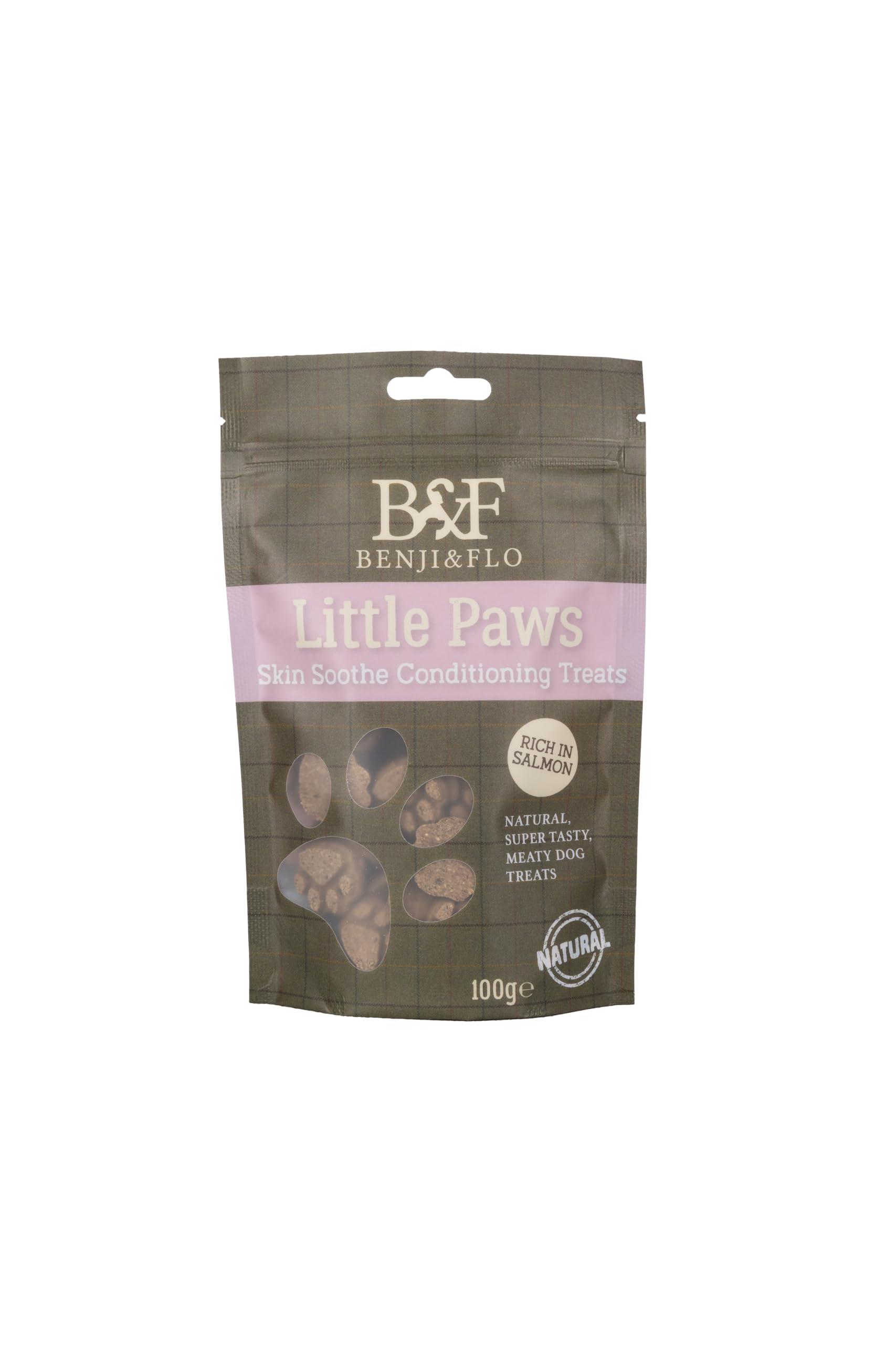 Benji & Flo Little Paws Skin Soothe Conditioning Treats, Salmon, 100g