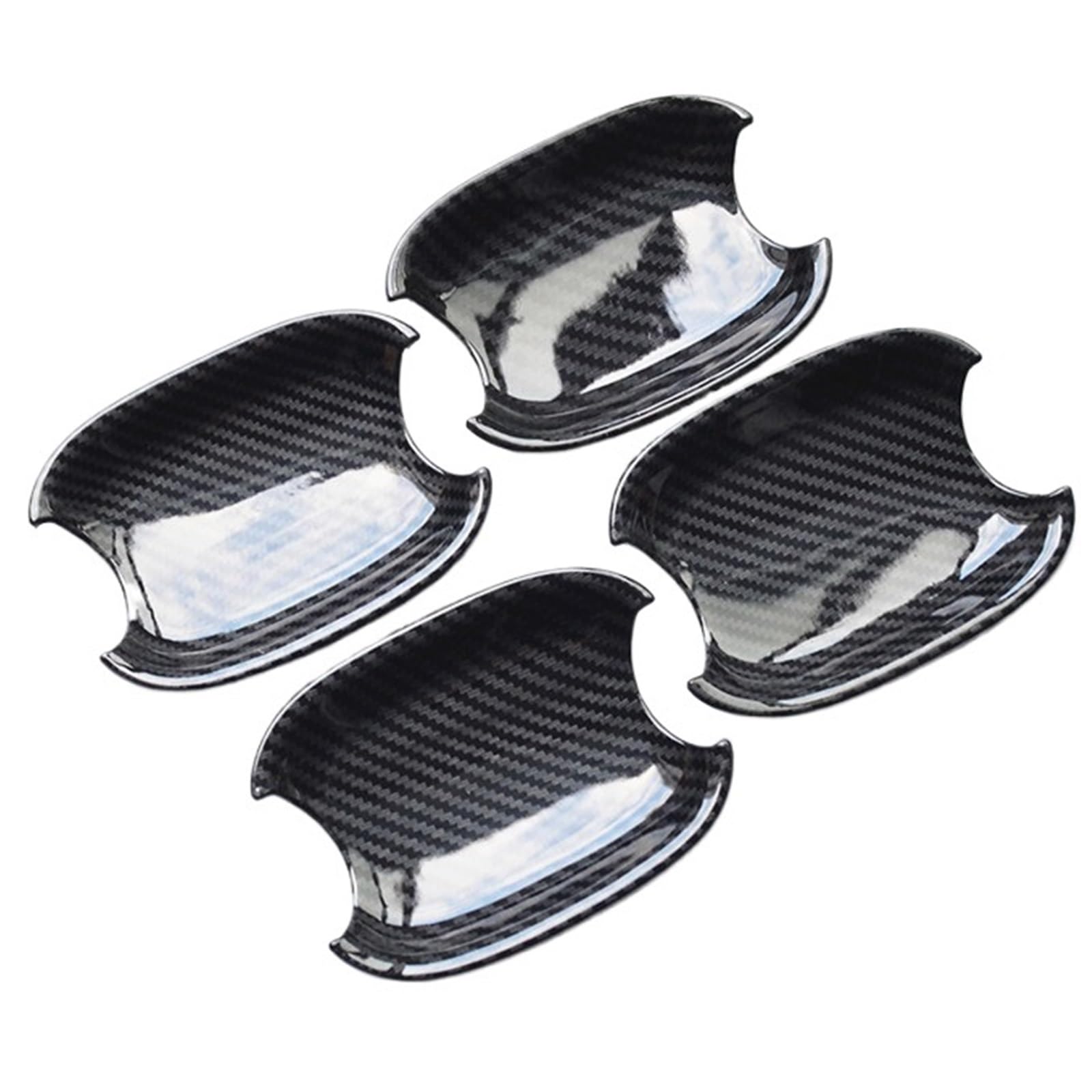 Bqwyedpl Door Bowl Car Door Handles Decoration Cover Trim Fit For Audi A4 B8 Q3 Q5 Carbon Fiber Color Doorknob Bowl Covers Car Door Latch Handle(Door Bowl)