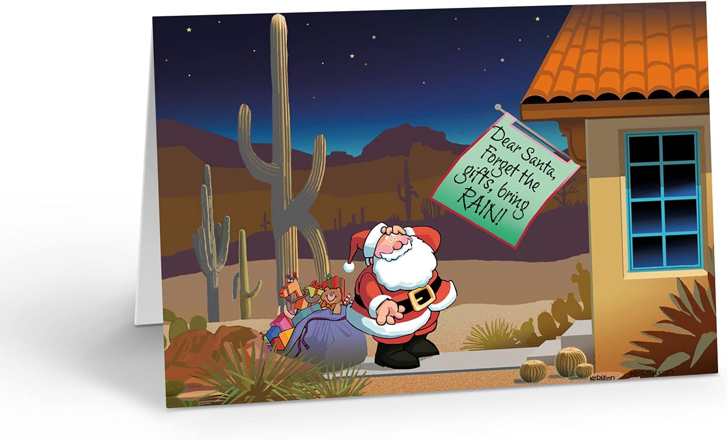 Stonehouse Collection Desert Humor Christmas Cards - 18 Funny Christmas Cards - Bring Rain - Arizona & Southwest
