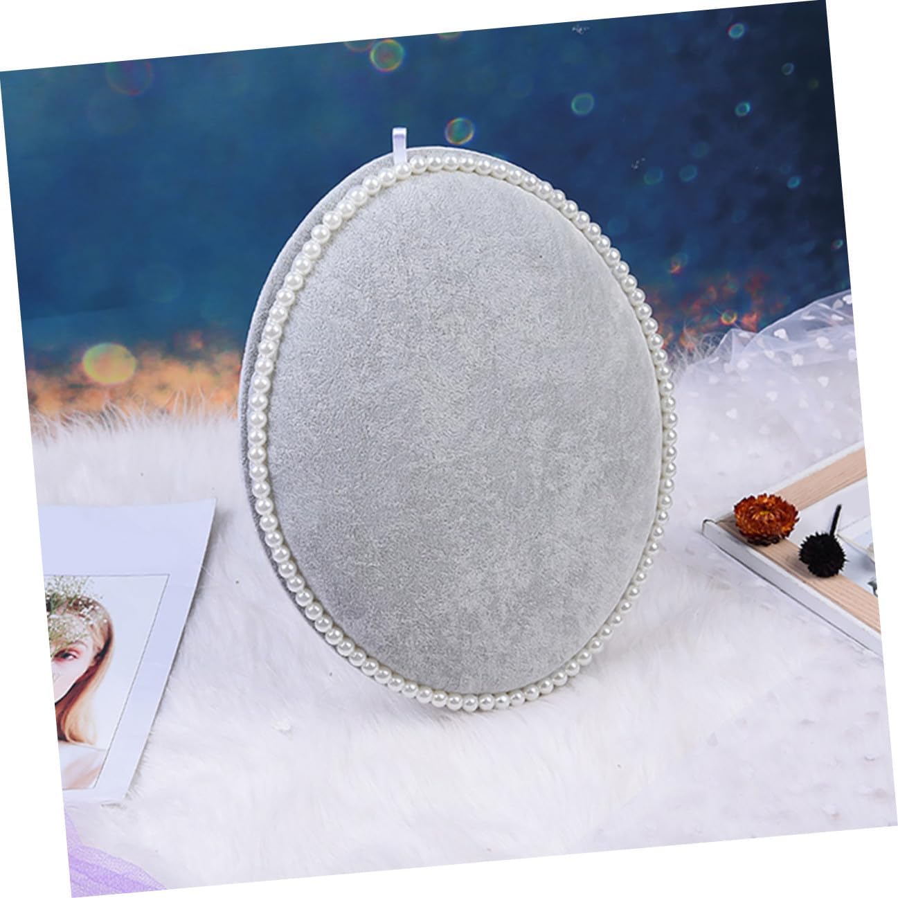Veemoon Earring Organizer Jewelry Display Stand Oval Panel with Velvet Surface Large Size Wall-mounted Earrings Storage Holder for Home Accessories