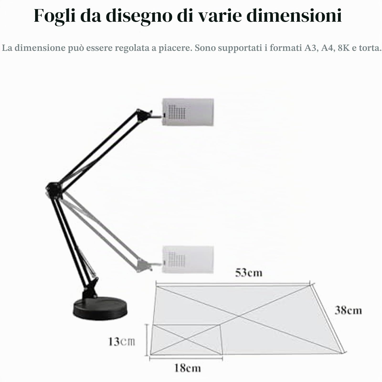 Generico Proiettore d'Arte Intelligente per tracciare Disegni, proiezione su Tela con Telecomando e Supporto, Ideale per artisti e hobbisti