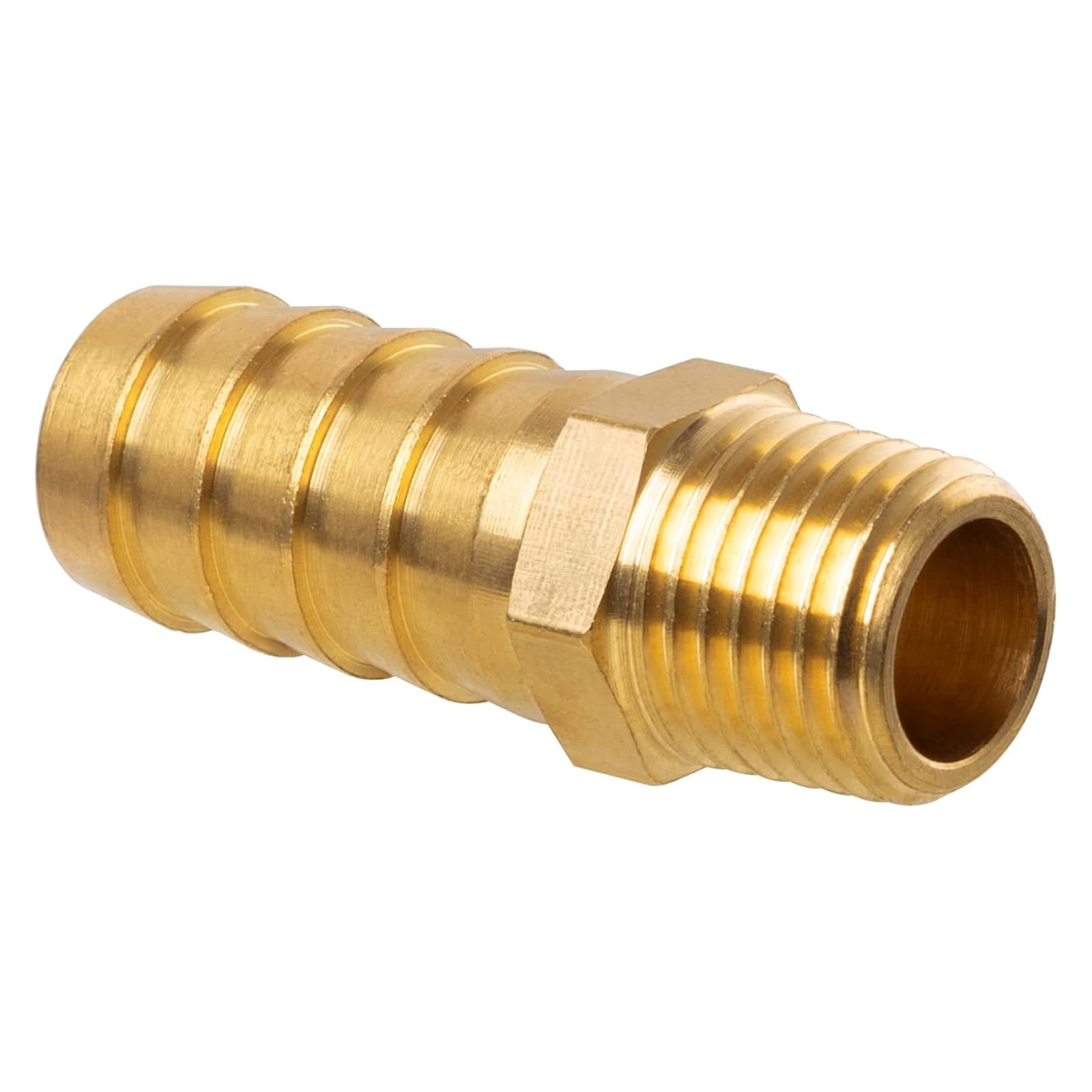 SUNGATOR 12-Pack Brass Hose Barb Fittings – 1/4″ NPT Male X 1/4″ Barb, 300 PSI, 212°F – For Air, Gas, Fuel, Water Lines