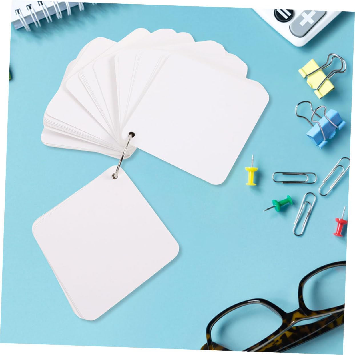 Alipis 300blätter Papierkarte Leer Memo Karten Selbst Gestalten Blanko Karteikarten mit Ring Vokabelkarten zum Schreiben Bastelmaterial für Handgemachte Karten