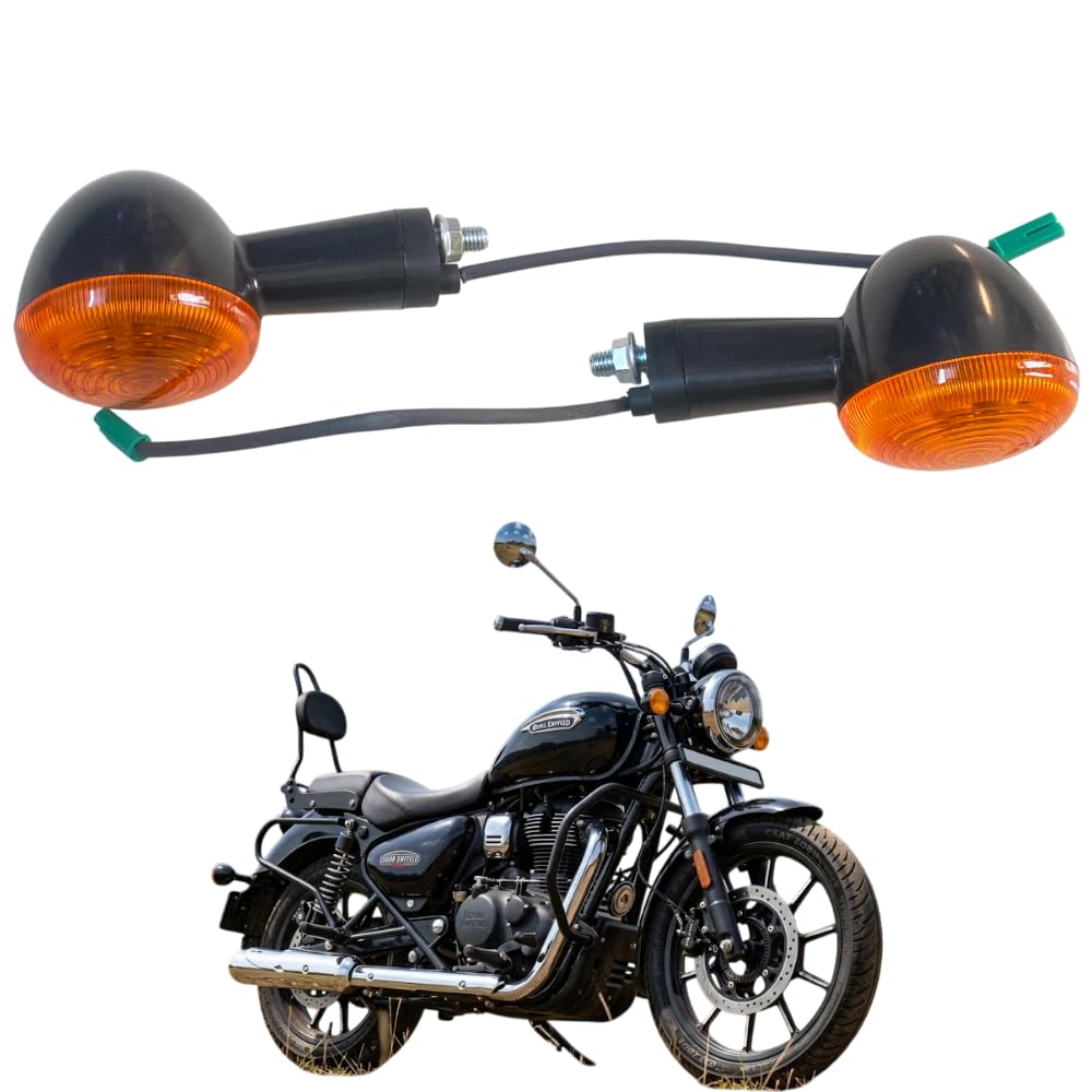 Road Religion® Swiss Turn Signal Indicators – 2-Piece Front/Rear Blinker Set for Meteor 350, Super Meteor 650, Hunter 350, Classic Reborn 350 – Black And Red-image-45