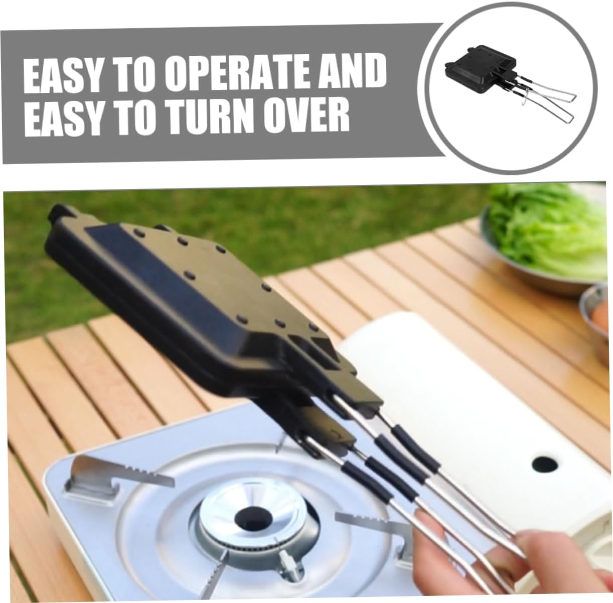 SHOWERORO Non-stick Sandwich Maker Press Double-sided Frying Pan Easy to Use for Breakfast Sandwiches Kitchen Gadget
