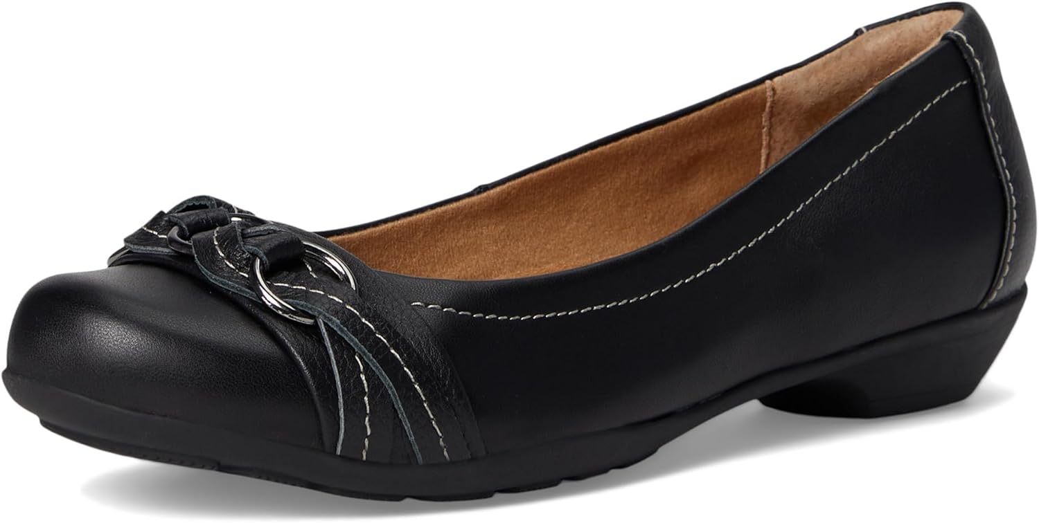 Comfortiva Posie - Soft Spots - Flats for Women - Leather Upper - Synthetic Lining - Rubber Outsole - Durable Black Calf Ionic 7 WW (EE) - Image 7