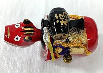 古代ベコ　首振り張子　会津郷土玩具　大きめ 赤べこ 1号（9.5cm）野沢民芸 赤ベコ 民芸品 会津張り子 郷土