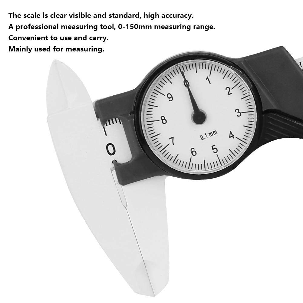 Dial Caliper 0-150mm Plastic Dial Vernier Caliper Ruler Gauge Roofessional Measure Tool(Blanco)