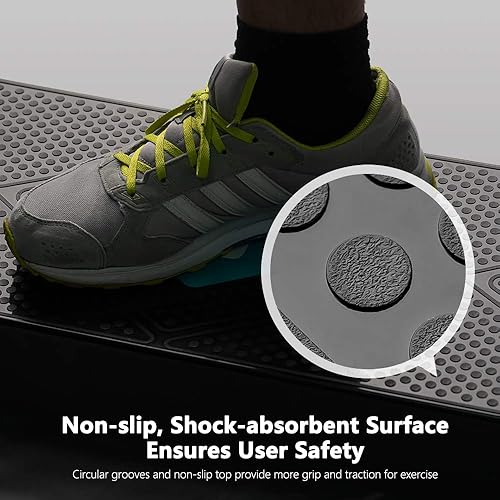 Miniatura 2 de GYMMAGE Stepper aeróbico de entrenamiento ajustable, plataforma de ejercicios aeróbicos con 2 elevadores, plataforma de ejercicios para fitness,