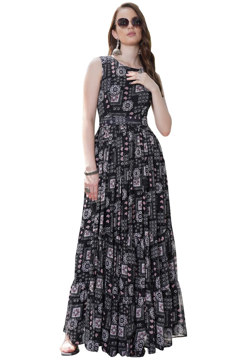 odd by chansi trendz Gown for Women Georgette Gown (Multicolor) - P-picture-13