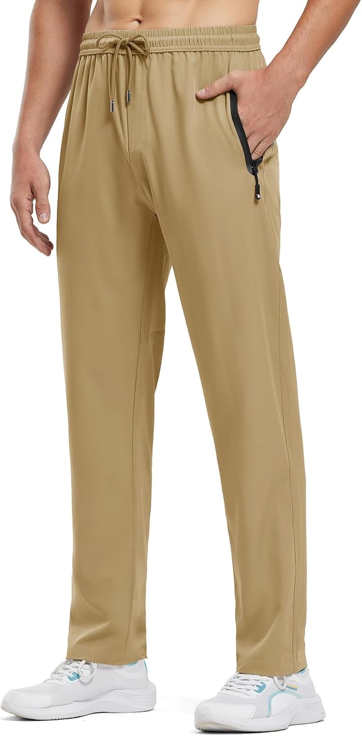 BGOWATU Men's Sweatpants Zipper Pockets Joggers Lightweight Quick Dry Breathable Hiking Pants - Image 2