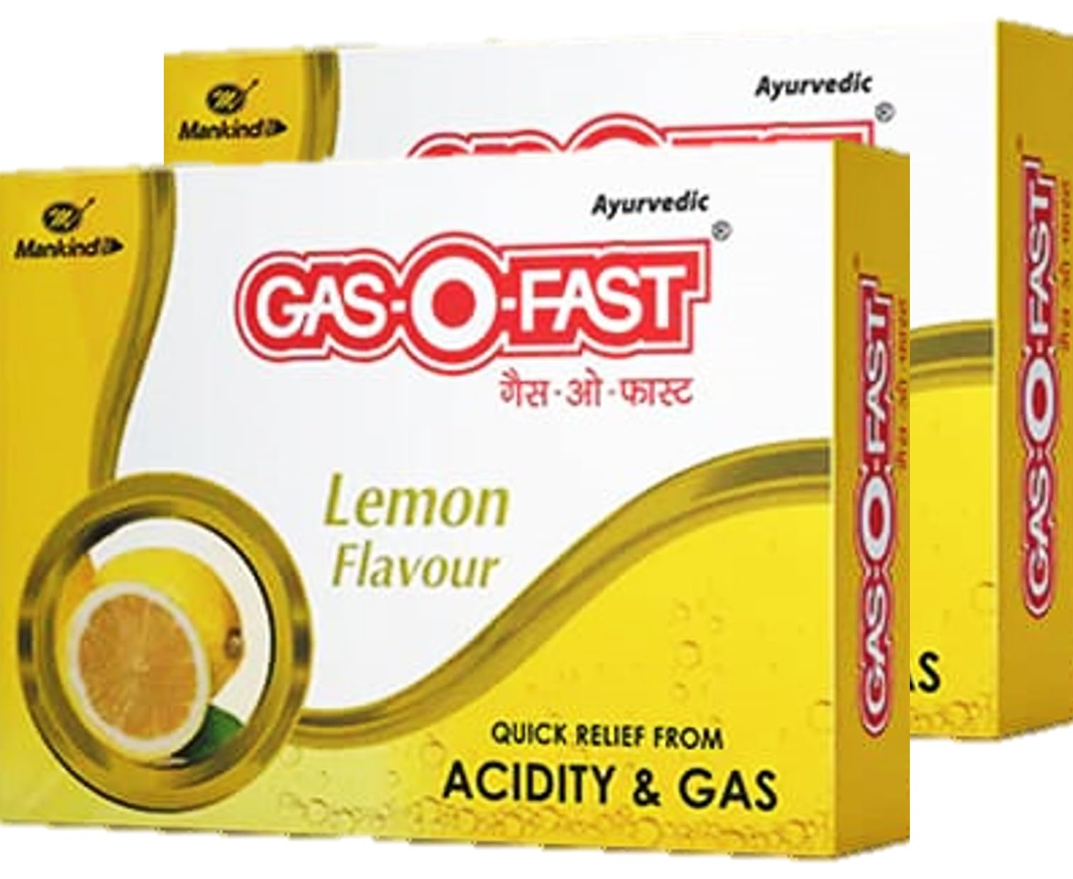 Gas-O-Fast Lemon Flavour Sachet, (6N x 5g) Pack of 2 Humarabazar