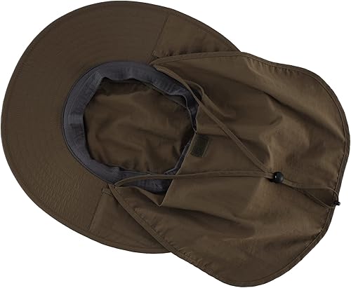 Miniatura 110 de Home Prefer Sombrero de malla para exteriores UPF50+ Sombrero de pesca de ala ancha con solapa para el cuello Azul marino