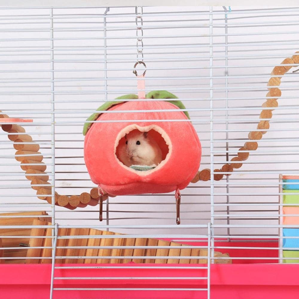 Gniazdo ptasie, Hamak dla chomików chomika Klatka Gniazdo Łóżko Domek Szynszyla Skórzana Jaskinia Urocze Małe Zwierzę Huśtawka(Pink)