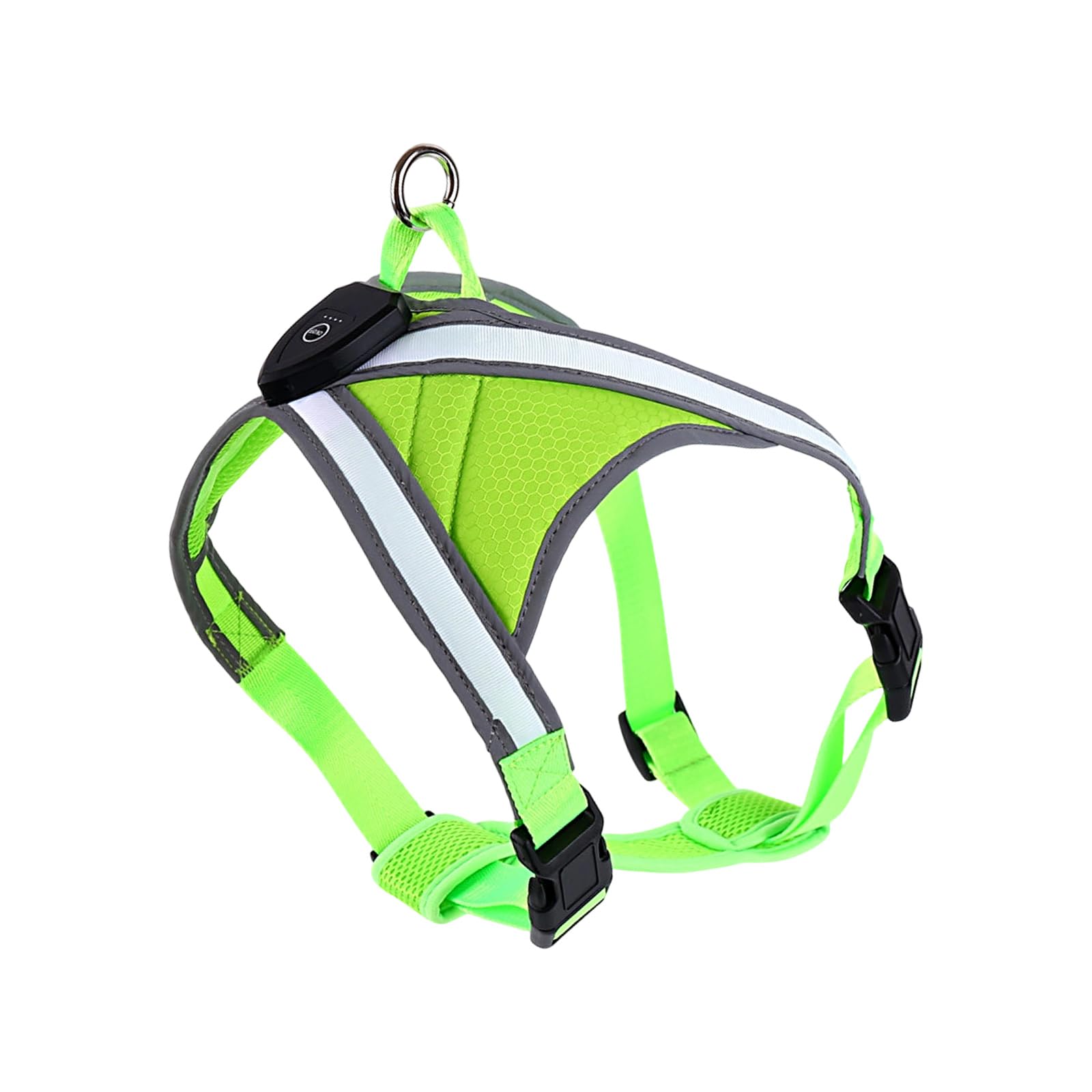 Imbracatura da addestramento per cani regolabile ricaricabile tramite USB con luce a LED per passeggiate, nuoto, escursionismo