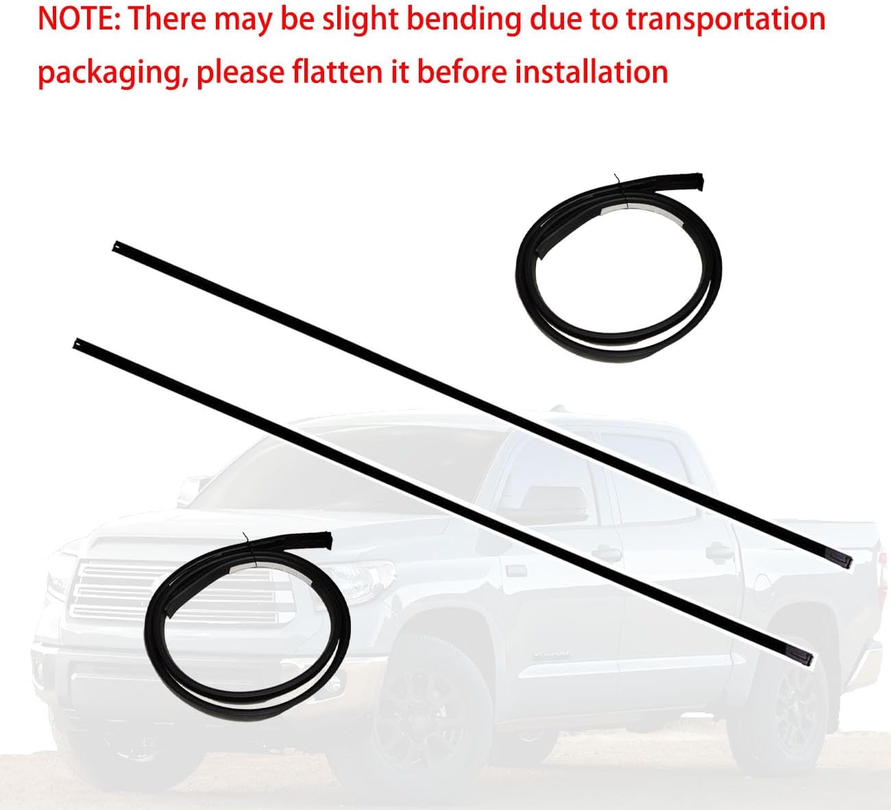 2Pcs Roof Drip Molding Weatherstrip Compatible with 2007-2021 Toyota Tundra CrewMax Cab Left & Right Side Roof Trim with Embedded Steel Wire Seals,Replace 75552-0C060 75551-0C060(Not Fit Double Cab)