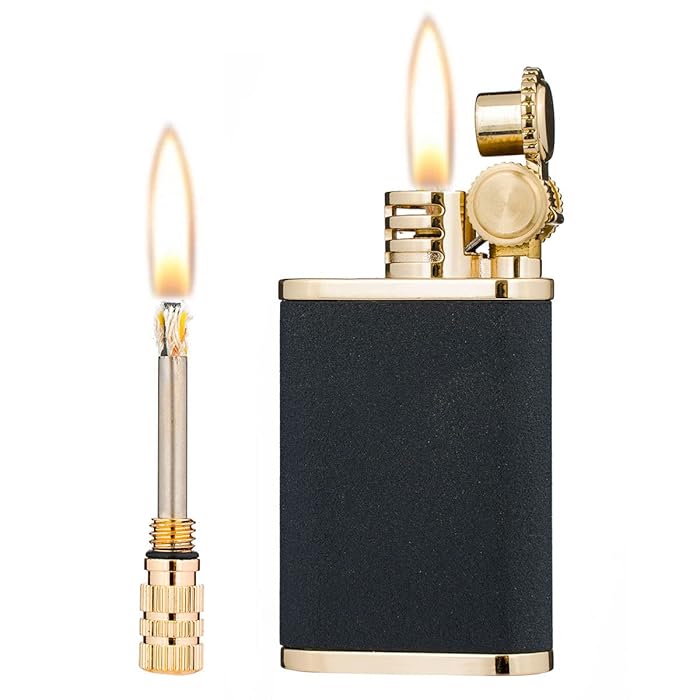 Buy 2 in 1 Lighetr Permanent Match Antique Style Flint Wheel Kerosene