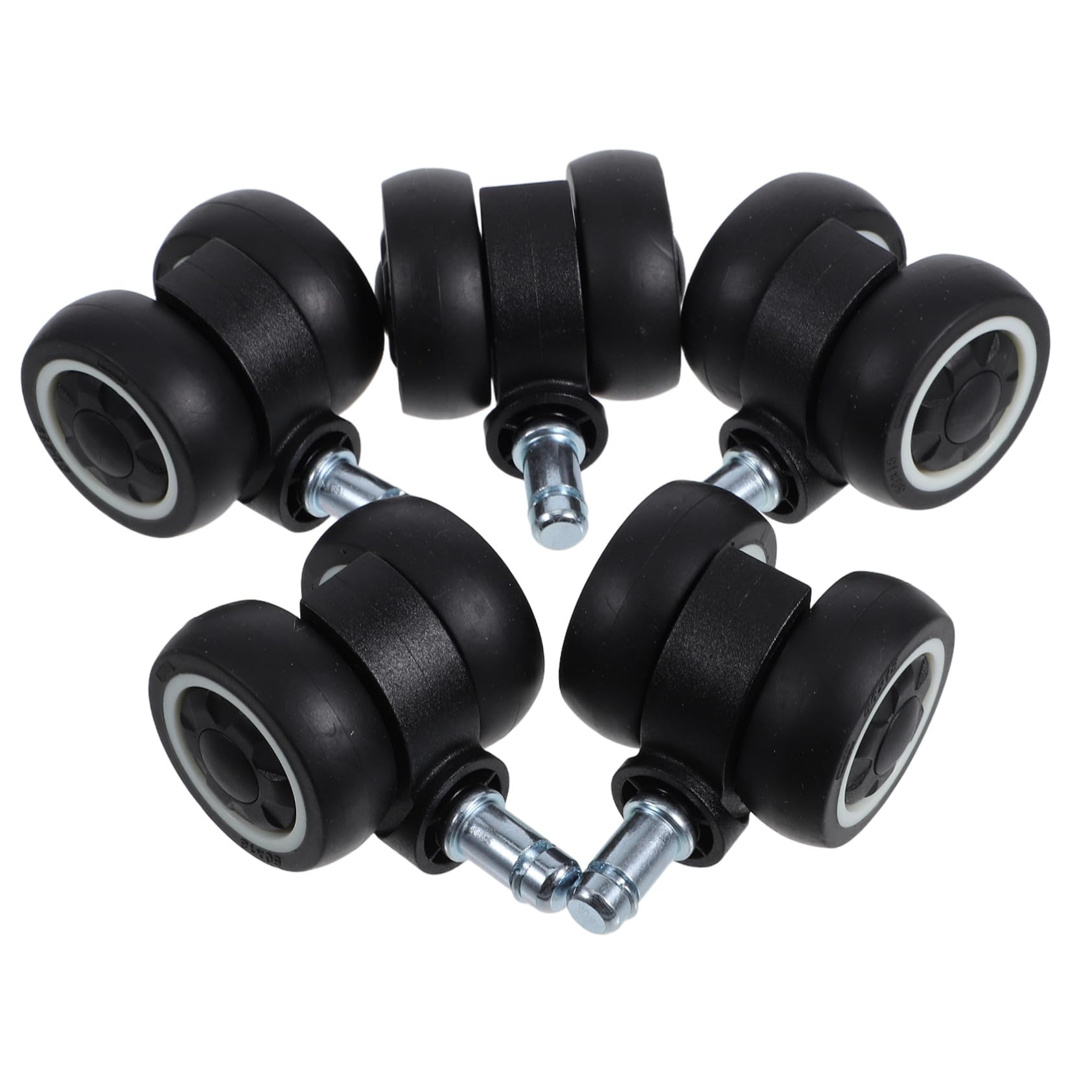 Ruedas Giratorias para Sillas de Oficina 5 Piezas Tpr Negro