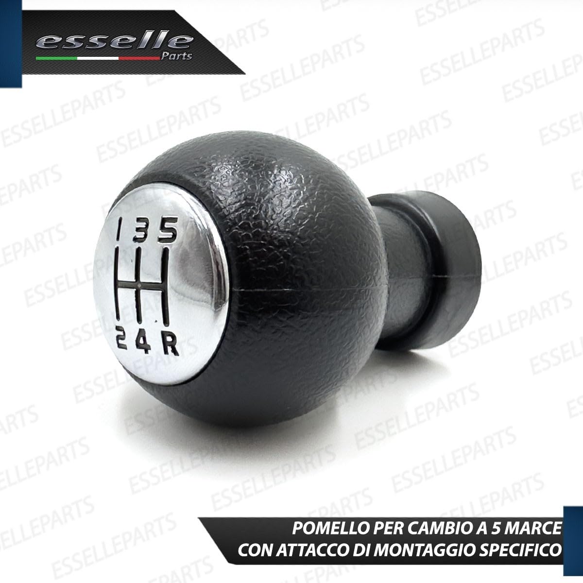 Pomello Leva Cambio per Opel Agila B 5 marce nero e cromato | Ricambio Specifico Plug & Play | Design Ergonomico e Resistente, alta qualità