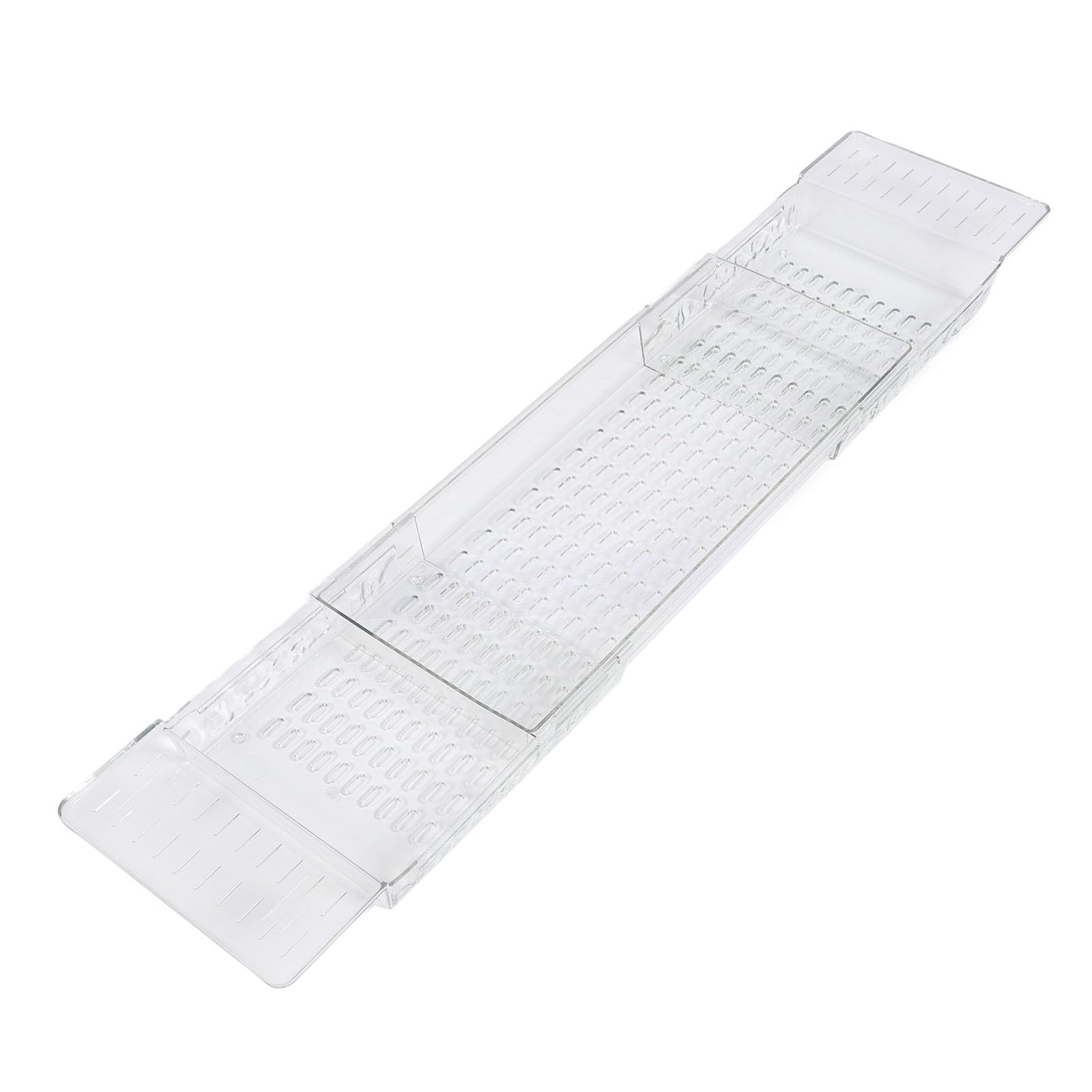 Bandeja de Bañera Retráctil Multifuncional con Diseño Elegante para Almacenamiento Organizado en el Baño, PET de Alta Transparencia, 1 Unidad (Transparente)