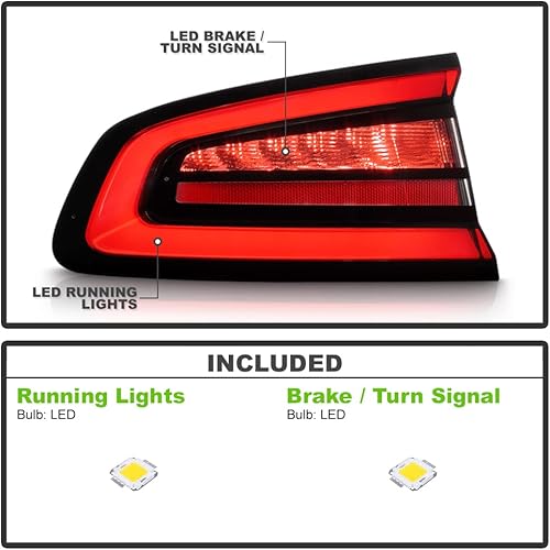 Miniatura 9 de KEEKPO - Para Dodge Charger 2015-2022 Estilo Fábrica Luz Trasera Lámpara de Freno Montada en el Cuerpo Exterior de Repuesto Lado del Pasajero