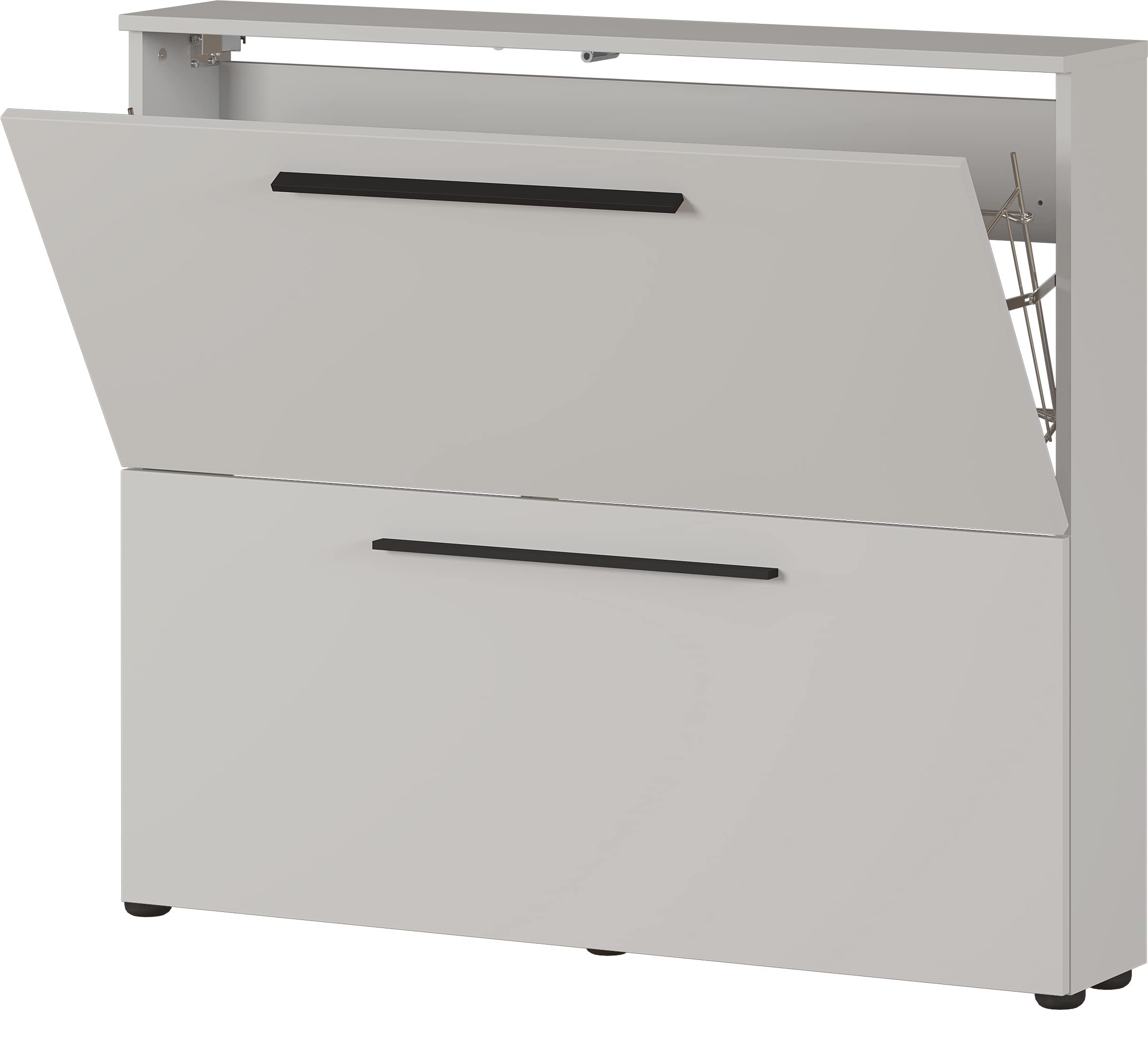 Germania Schuhschrank 2575-572 GW-Utah, in Kaschmir, mit Platz für 8 Paar Schuhe, geringe Tiefe, ideal für schmale Flure, 100 x 85 x 19 cm (BxHxT)
