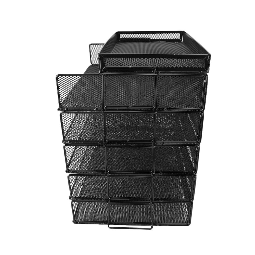 Organizator plików 5-poziomowy siatkowy sorter na dokumenty do przechowywania listów z górnym pojemnikiem długopisy
