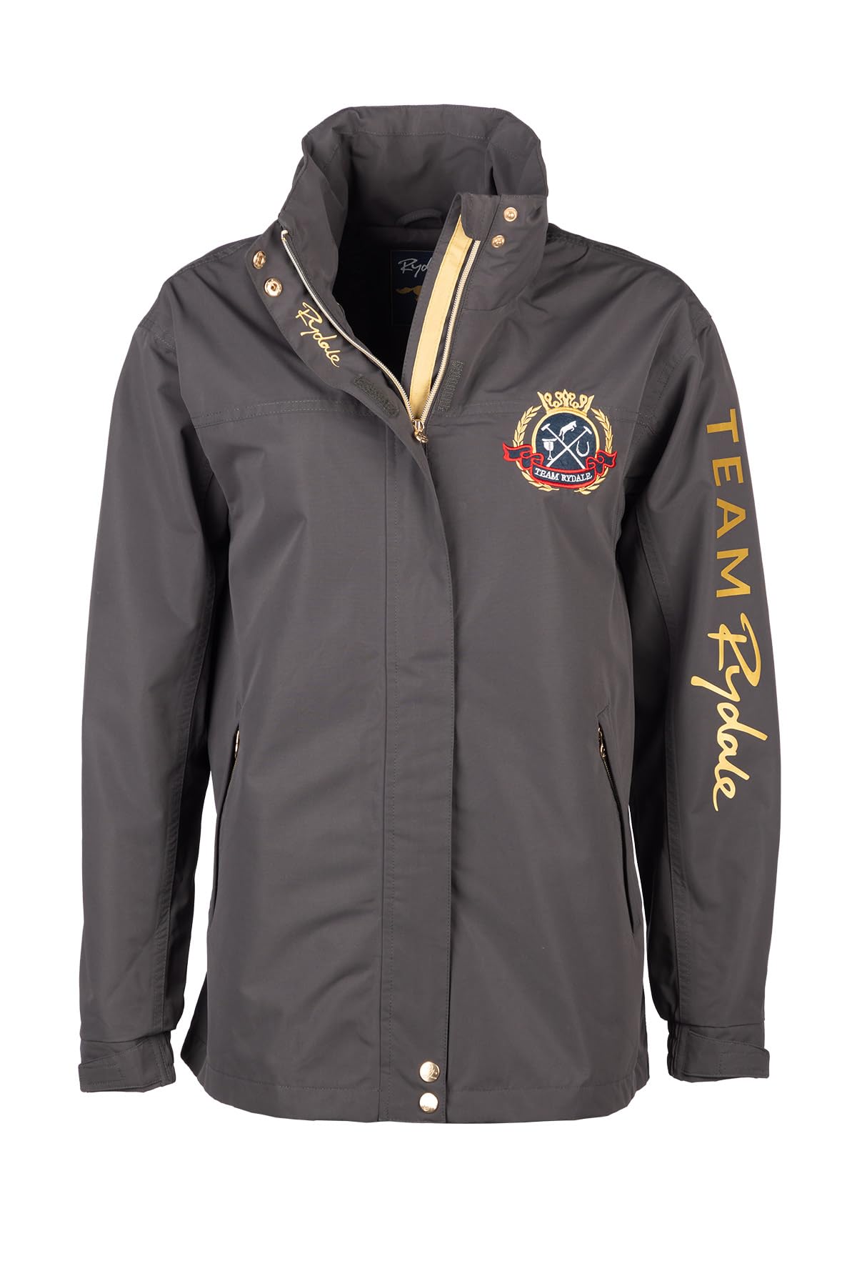 Ladies Emblem Jacket Waterproof Coat Women's Jackets Navy Equestrian (UK, Numeric, 14, Regular, Regular, Dark Grey)