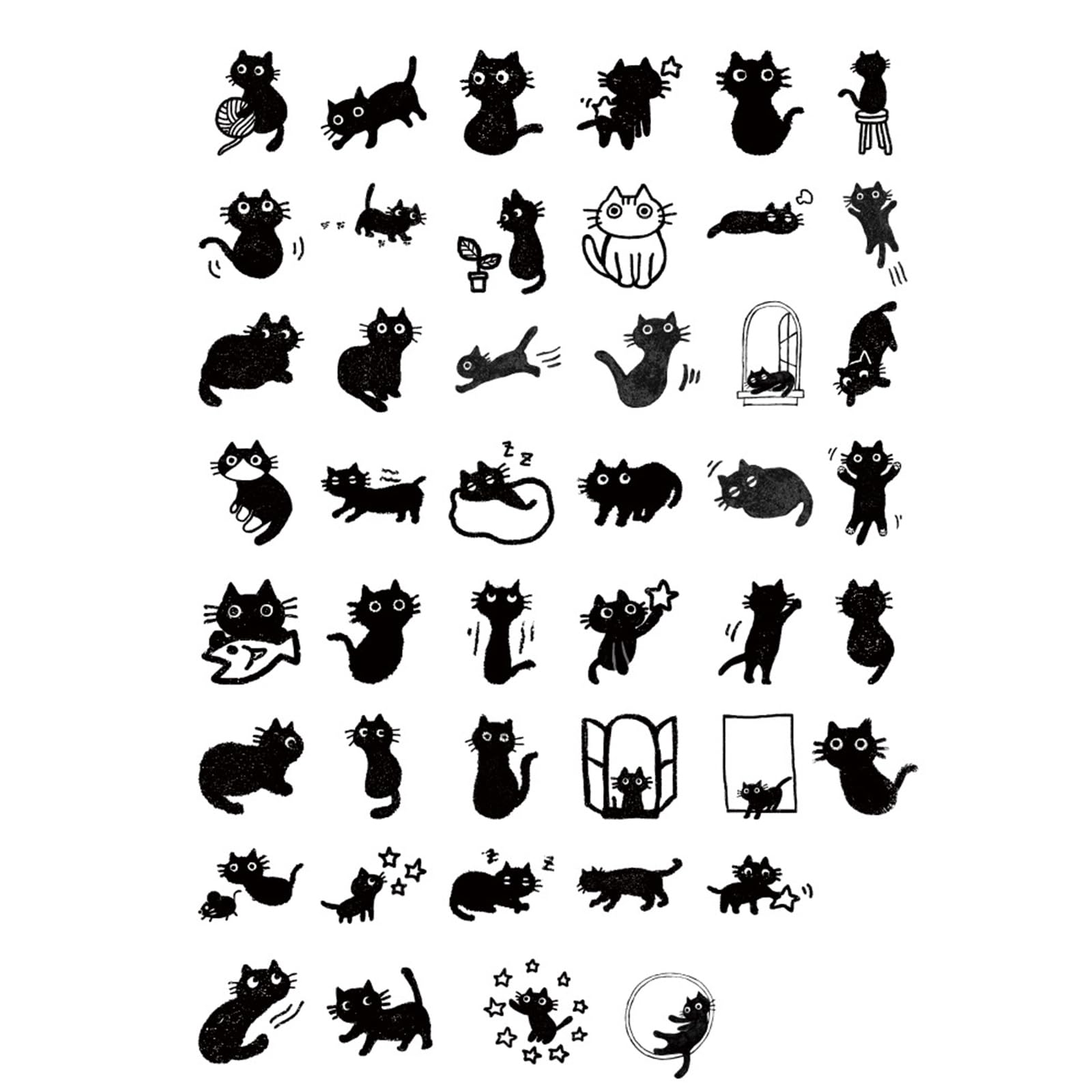 45x / Box Cats Theme Theme Stickers Water Bottle Sticker Decorative Stickers Animals Sticker for Skateboards Scrapbooking