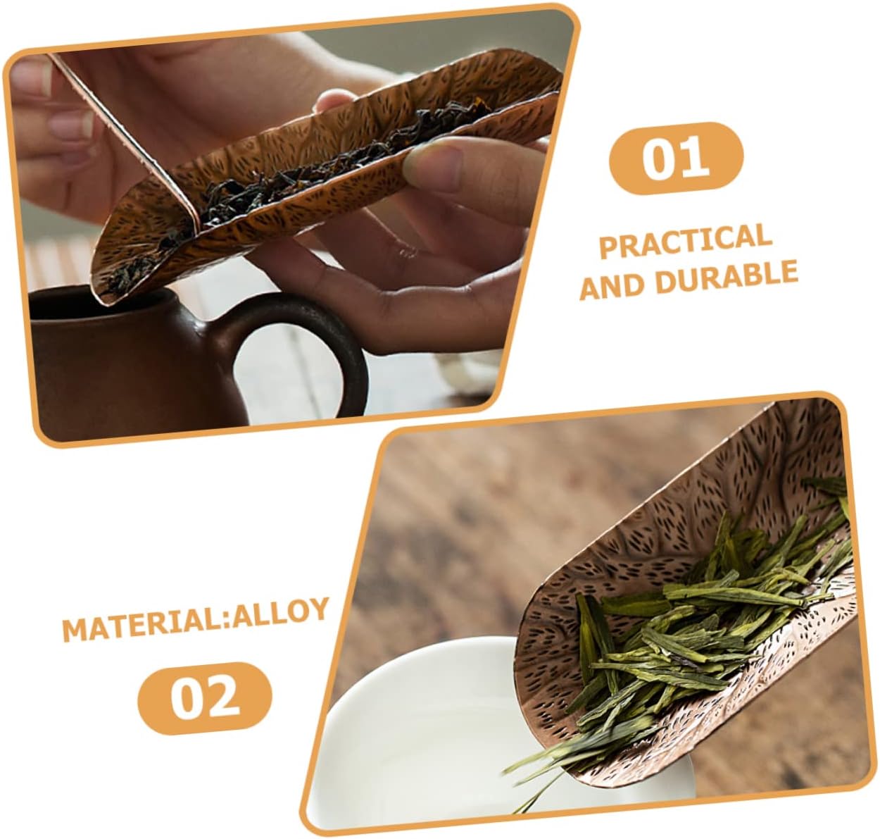 KICHOUSE 1 Set Alloy Tea Leaf Scoop with Storage Dish Essential Tea Accessories for Loose Leaf Tea Steeping and Tea Bag Organization Elegant Tea Leaf Holder and Measuring Spoon