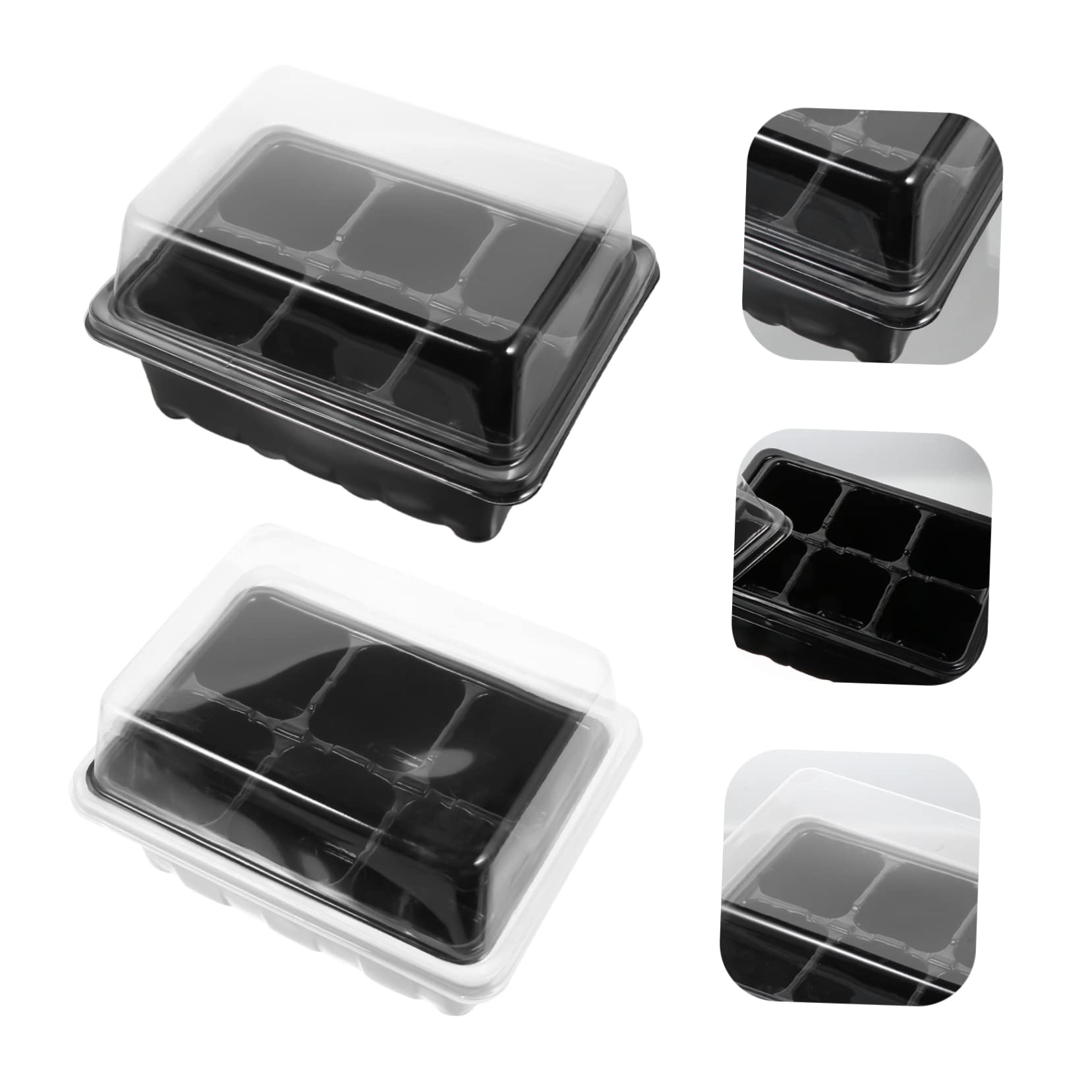 ibasenice 10sätze Schalen Garten Gewächshaus Starter Kit Zellschalen Für Setzlinge Keimschalen Mit Löchern Am Boden Transparentem Deckel Für Wärme Und Licht Zum Anbau Von Mini-grünpflanzen u