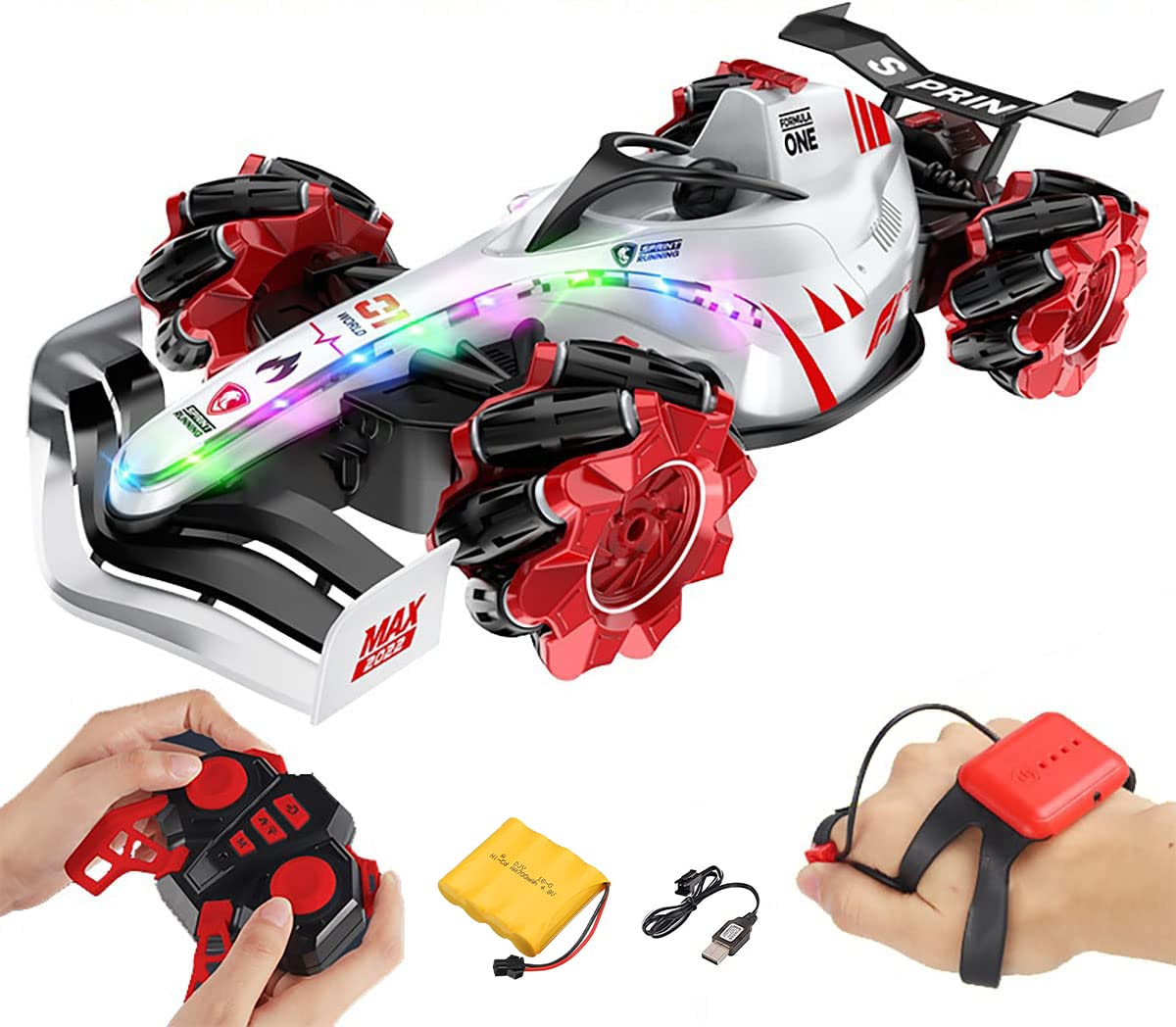 Magicwand 1:10 Scale 16 Kmph R/C Rechargeable Formula 1 Drift Car with Smoke Function & 2 Remotes【Pack of 1 Pc】【Red or Silver】 (B0C3VJMY84) Amazon Price History, Amazon Price Tracker