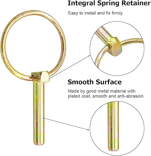 Miniatura 3 de AUCELI Pasador de bloqueo de eje, 4 pasadores de linchamiento resistente, anillo de resorte M8M6 con anillo de liberación rápida, kit surtido de