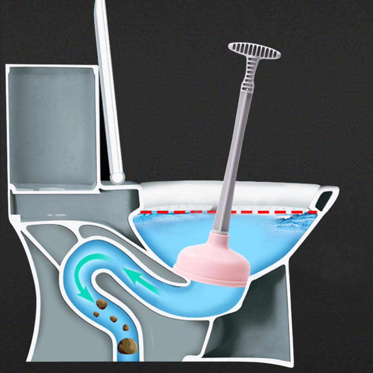 Sturalavandini da Bagno 2 Pezzi in ABS e Gomma Aspirazione per Casa e Hotel, Pulizia Tubi e Scarichi Rosa