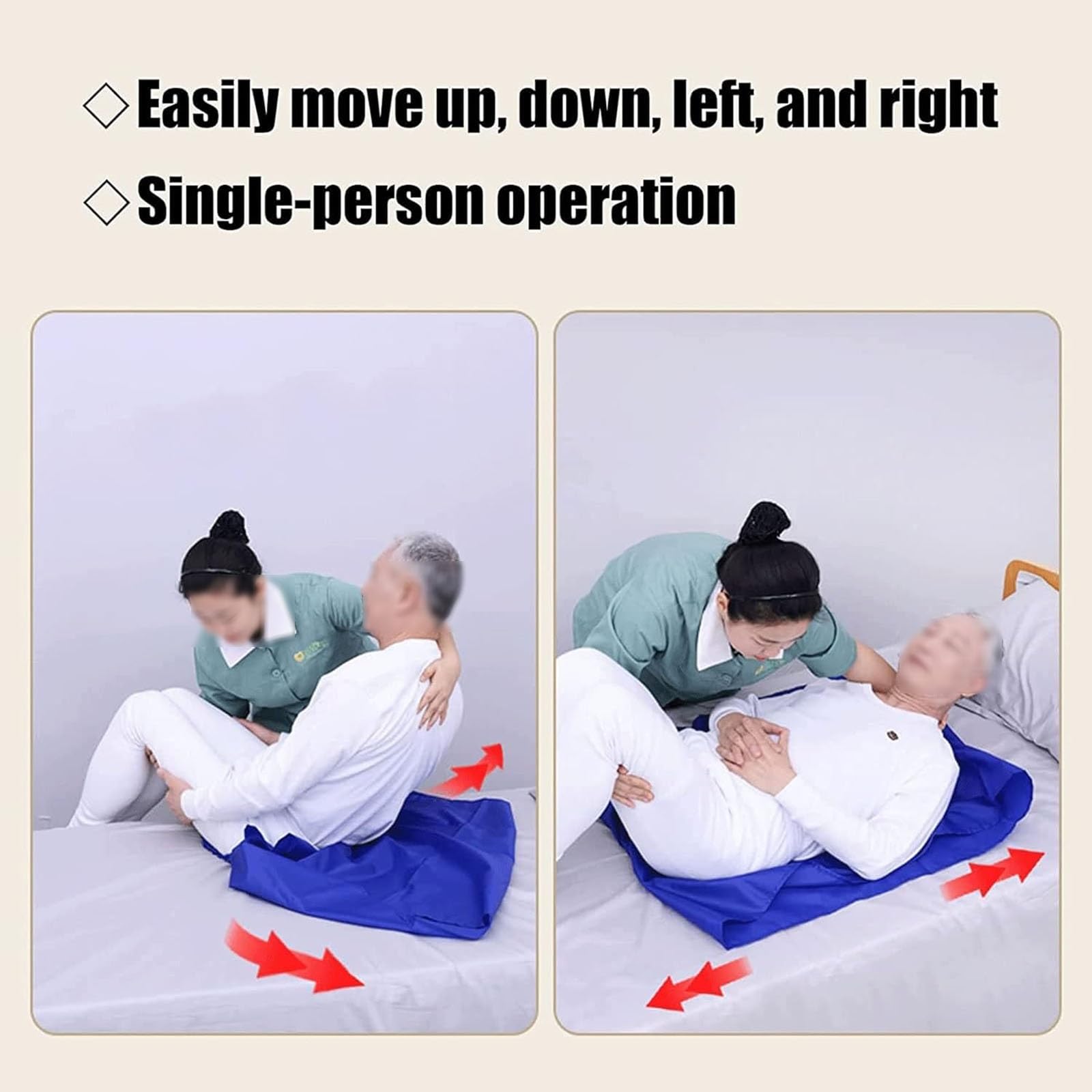 Sábana Deslizante para Movilización de Pacientes,Reutilizable, almohadilla de posicionamiento para camas, para coches, vehículos, sillas de ruedas y transferencias de cama(118 * 76cm)