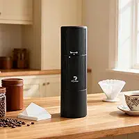 Moedor de Café Elétrico Portátil e Prático, Moagem Ajustável para Todos os Cafés (Espresso, Filtro, Coado) - Recarrega via USB
