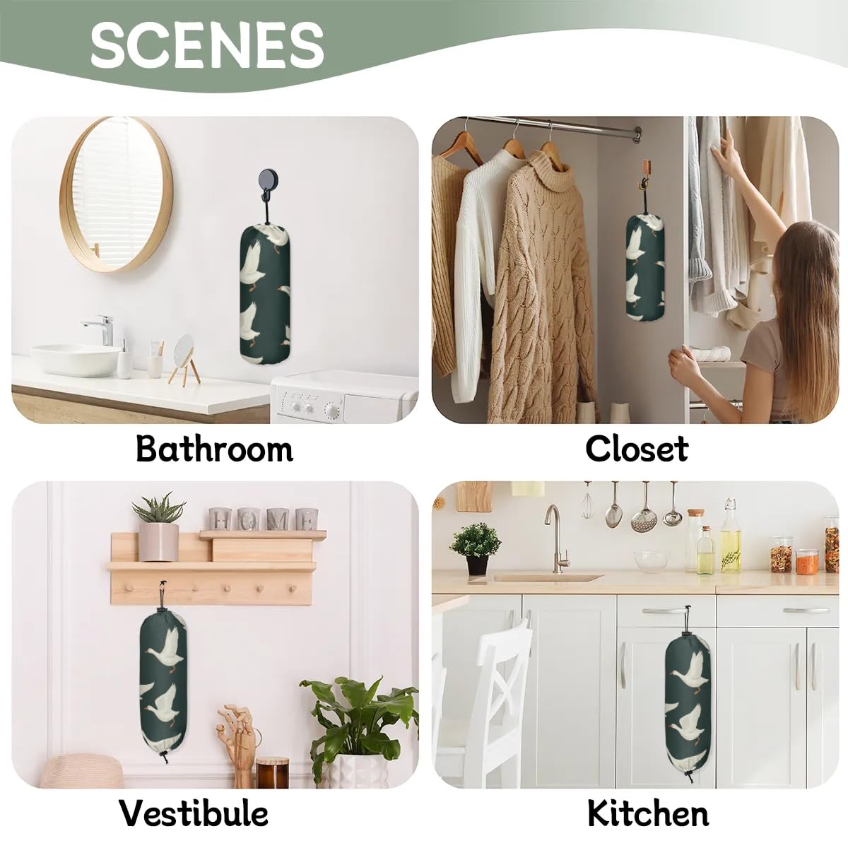 Camper Decor Plastic Bag Holder Bulk 2 Pack Grocery Hanging